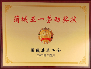 4-公司获得蒲城五一劳动奖状